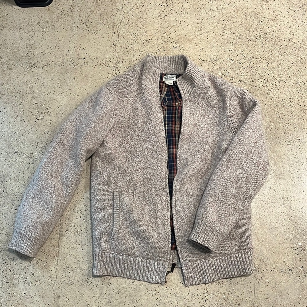 LL bean ragg wool flannel lined sweater